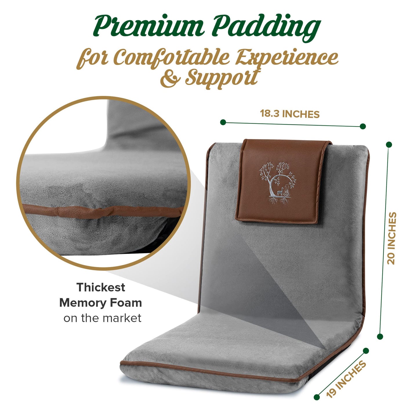 Japanese Meditation Floor Chair with Back Support for Adults - Premium Meditation Chair with Adjustable & Foldable Back for Seating, Yoga & Gaming — Folding Backjack Chairs with Backrest for Adults