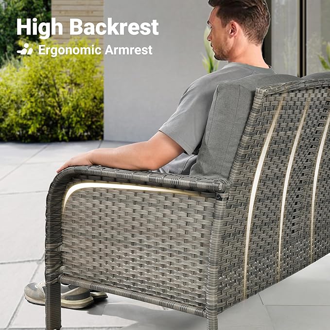 ovios 8-Piece Patio Furniture Set, Outdoor Wicker Sofa