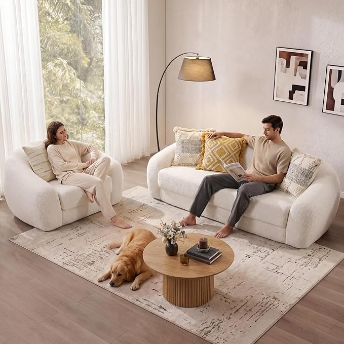 SICOTAS 49.9" Curved Convertible Sofa Couch Bed