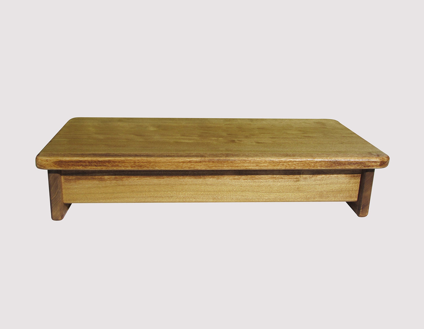 Compact Bedside Foot Stool Maple Stain 4" Tall (Made in The USA)