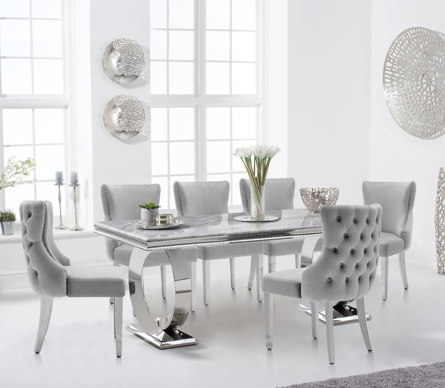 UDAX Velvet Dining Chairs Set of 4, Upholstered Tufted Backrest Sillas de Comedor, Luxurious Dining Chairs with Stainless Steel Legs, Modern Seating for Kitchen, Bedroom & Living Room