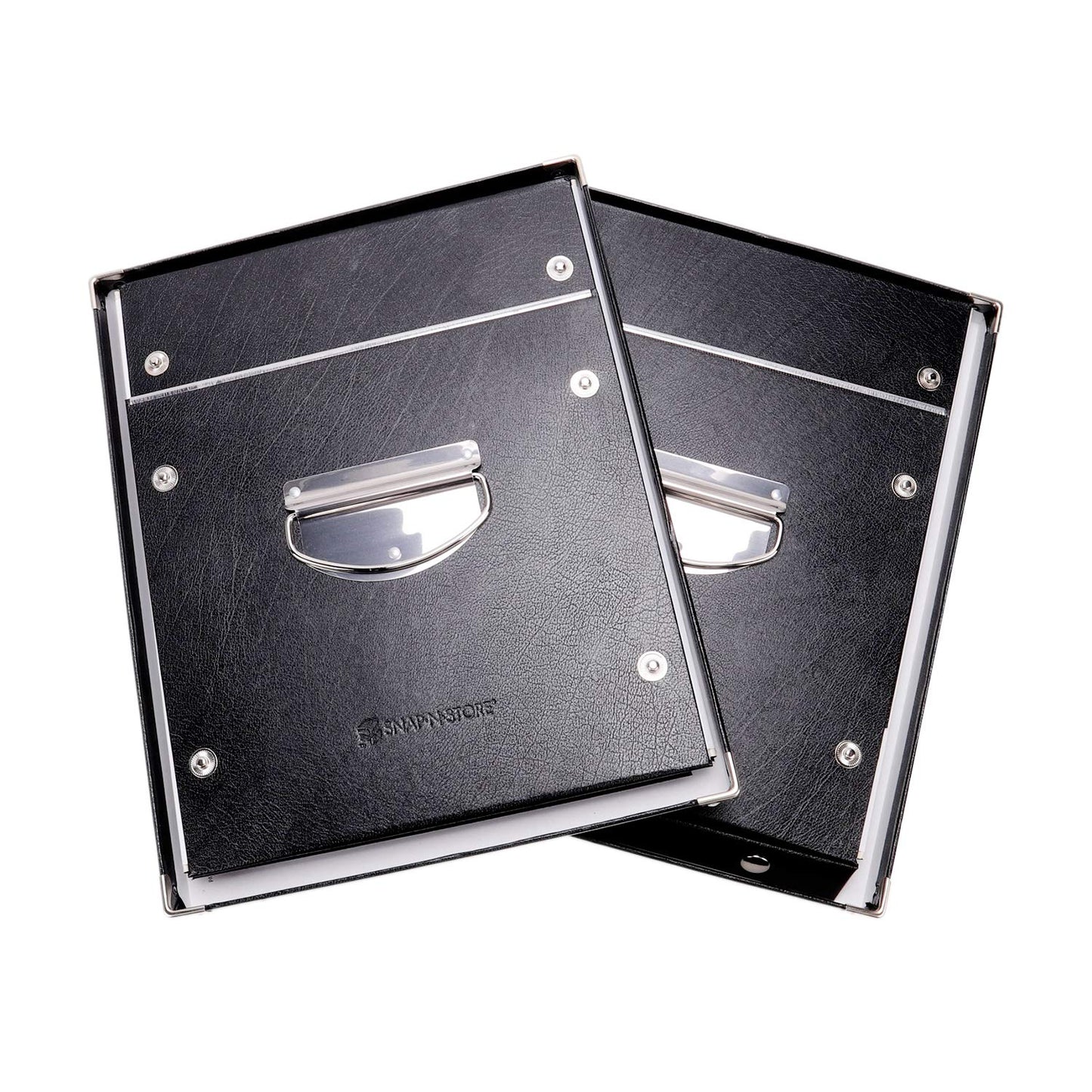 Snap-N-Store File Storage Box & Organizer - 2 Pack - 13.25 x 10.75 x 9.875 Inch Letter Size Portable File Boxes with Lids for Documents - Back To School Supplies for College Students - Black
