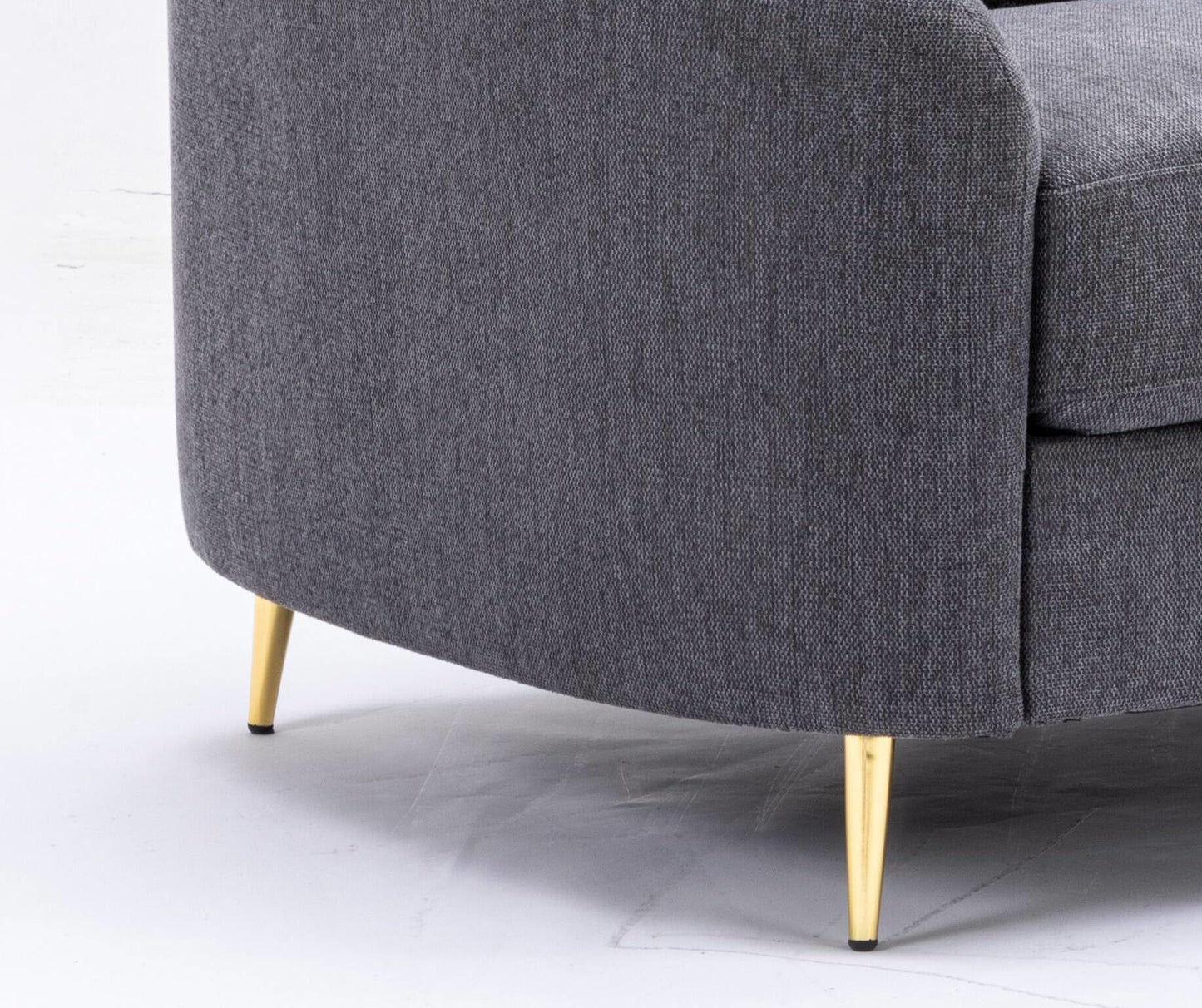Acme Furniture Yuina Upholstered Fabric & Metal Sofa in Gray and Gold