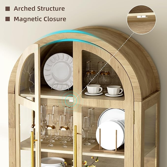 Vlsrka 71" Arched Curio Cabinet