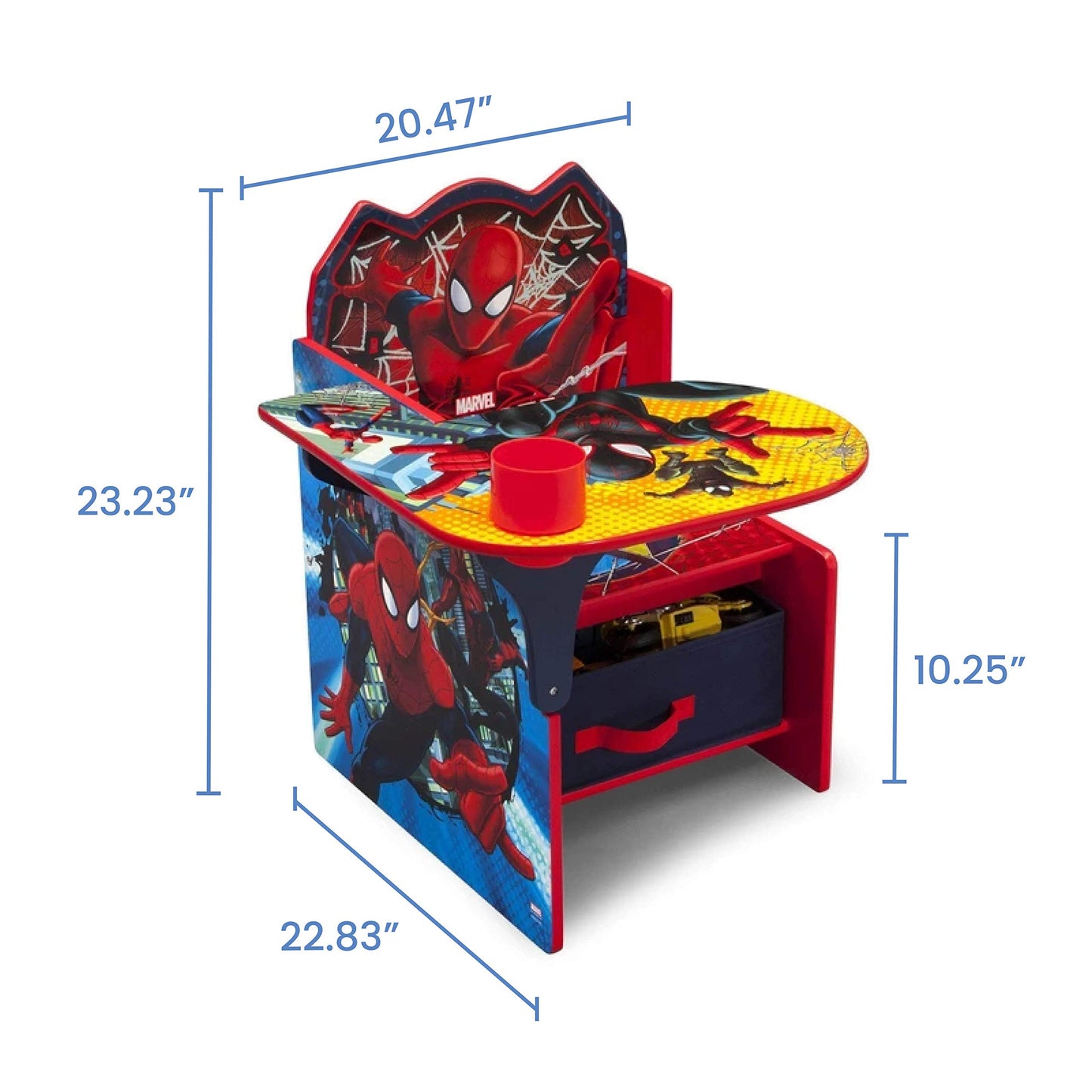 Delta Children Chair Desk With Storage Bin - Greenguard Gold Certified, Spider-Man
