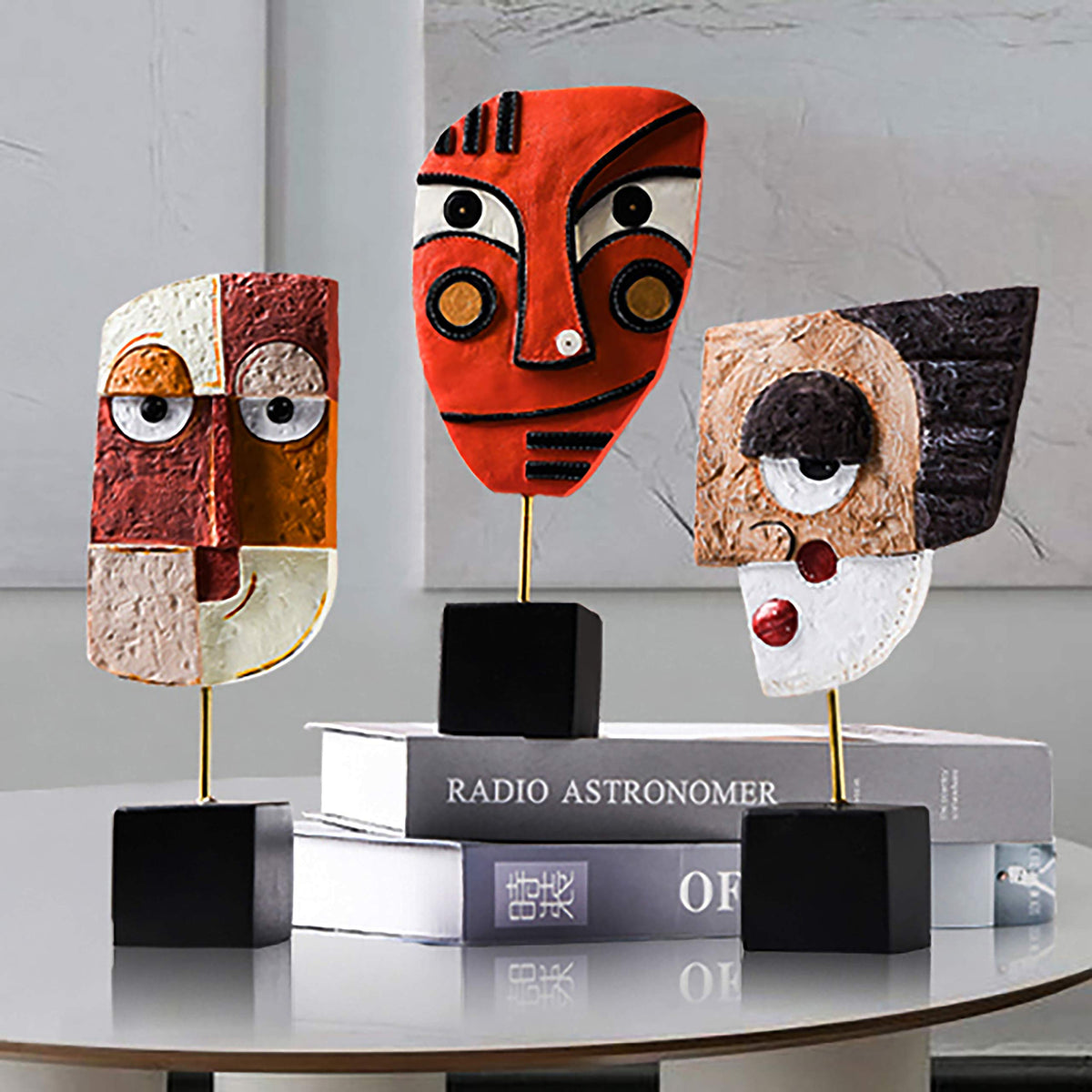 HCCMLOVE High Spirits - Handcrafted Resin Abstract Sculpture for Home Decor, Modern Book Shelf TV Stand, Living Room, Dining Room Table, Bedroom, Office Desktop, Cabinets Decorative Ornaments