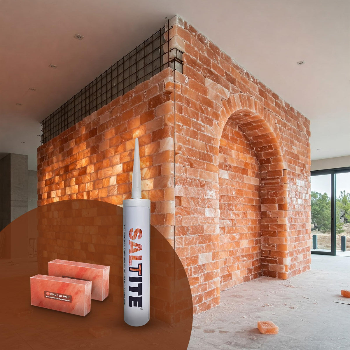 Himalayan Transparent Salt Glue for Salt Bricks and Tiles, Strong Adhesive for Building Pink Salt Walls