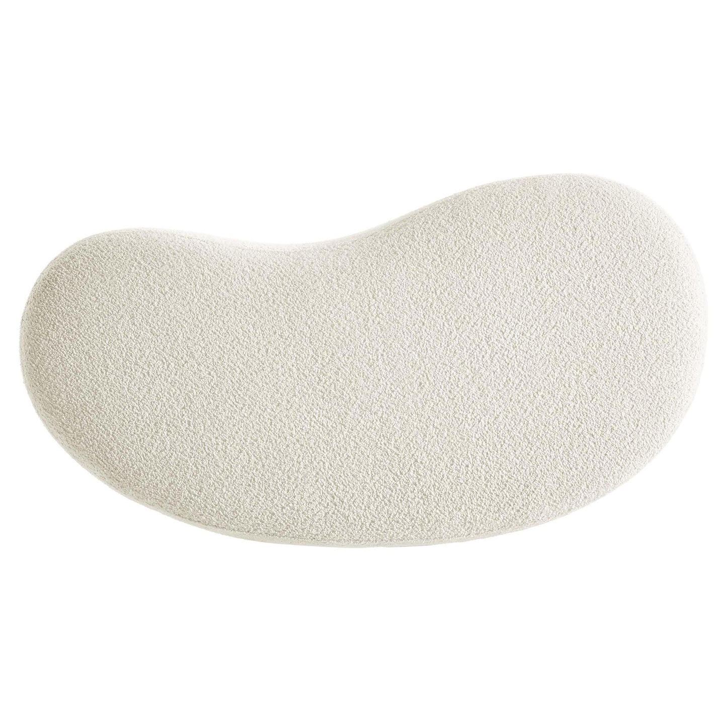Modway Nimbus 48 Inch Curved Ottoman Bench in Cream - Soft Fabric Chenille Ottoman - Versatile Bedroom Bench - Bouclé Footstool - Upholstered Coffee Table - Bedroom and Living Room Furniture