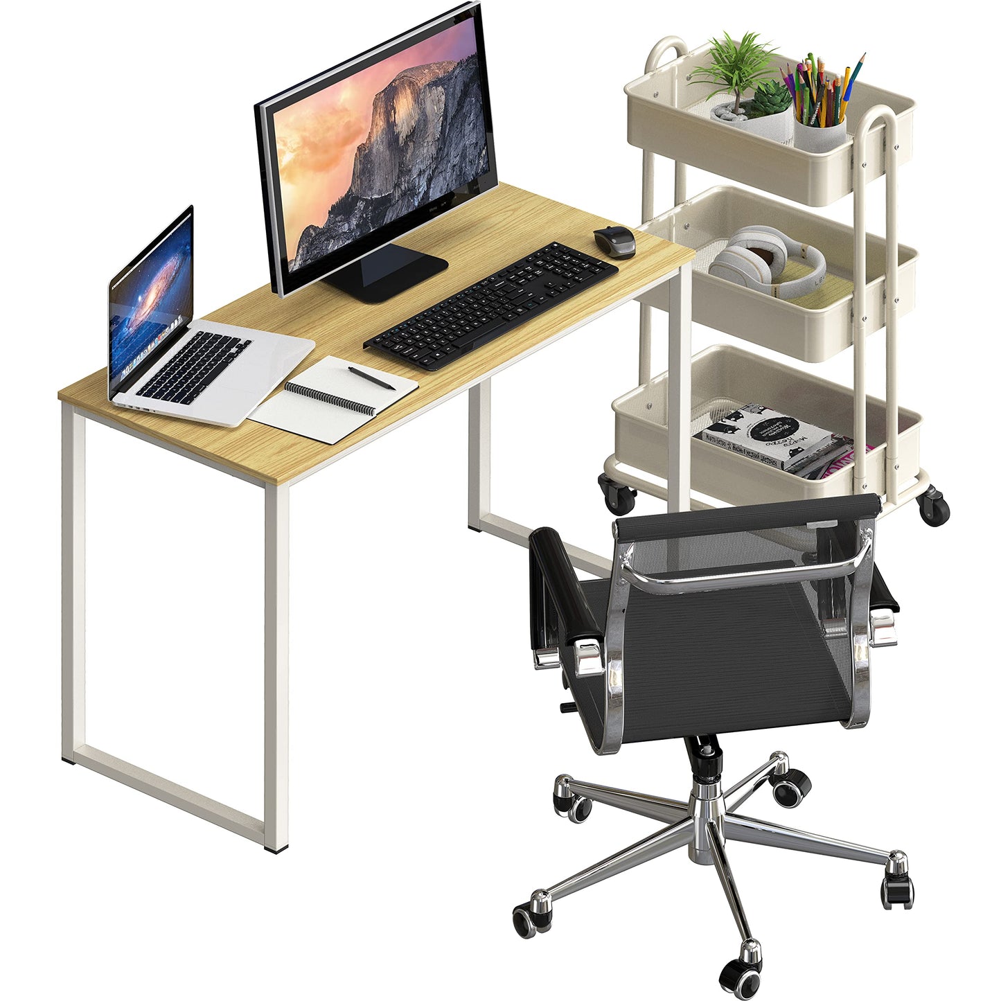 SHW Mission 32-Inch Home Office Computer Desk, Oak