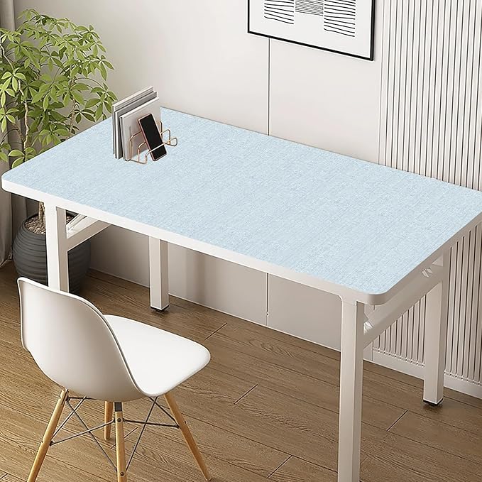 Light Blue Textured Grasscloth Peel and Stick Wallpaper, Waterproof Removable