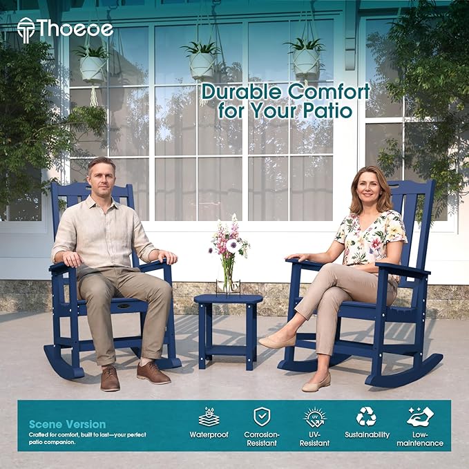 THOEOE Oversized Rocking Chair Set of 8, Outdoor Rocking Chair
