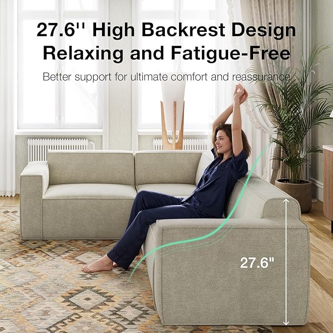 Novilla 117.7" Modular Sectional Sofa, No Assembly Cloud Sectional Couch