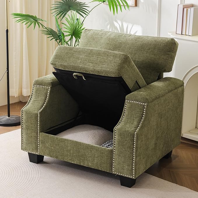 Oversized Accent Chair with Seat Storage, Comfy Living Room Chairs with Armrest