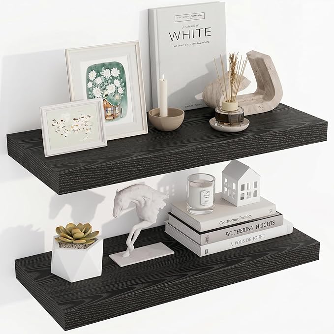Acovy 24 Inch Floating Shelves, Wooden Shelves