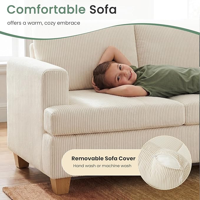 YOUDENOVA 63" Corduroy Sofa Couch Loveseat