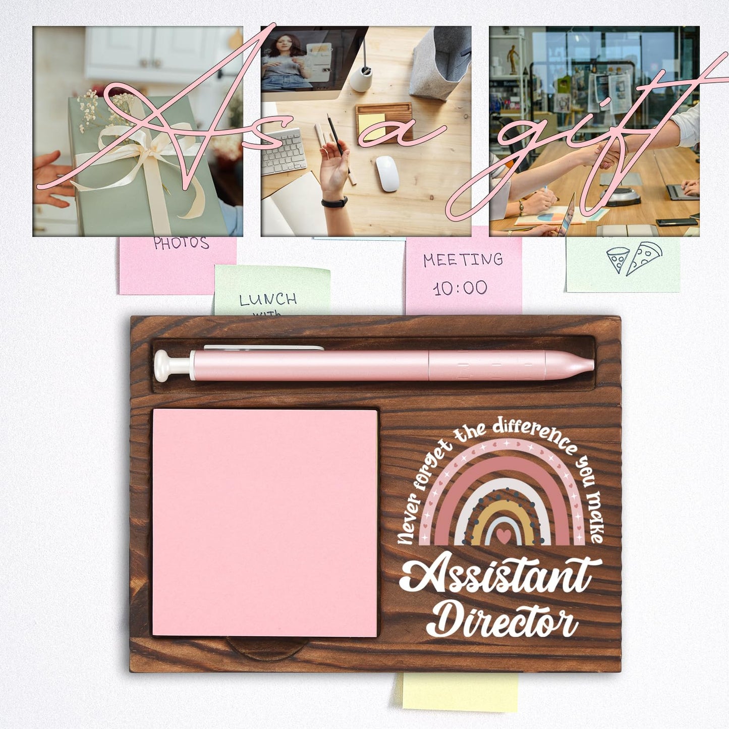 Assistant Director Gifts, Thank You Appreciation Gifts for Assistant Director Week Graduation Birthday Christmas Office Desk Self-Stick Note Pad Holders SBB25