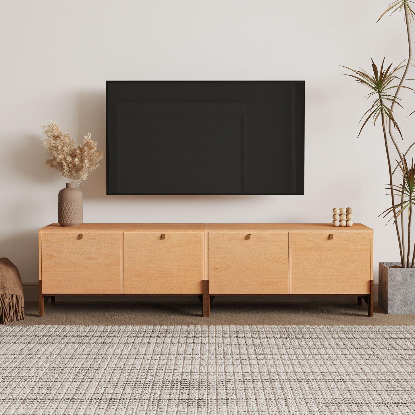 WHOOSPEREH Sebastack Coffee Table, Expandable Entertainment Center and Media Console with Storage and Drawer,Wooden Furniture for Living Room, Bedroom，31 inch Width Beech Color (1 pcs)