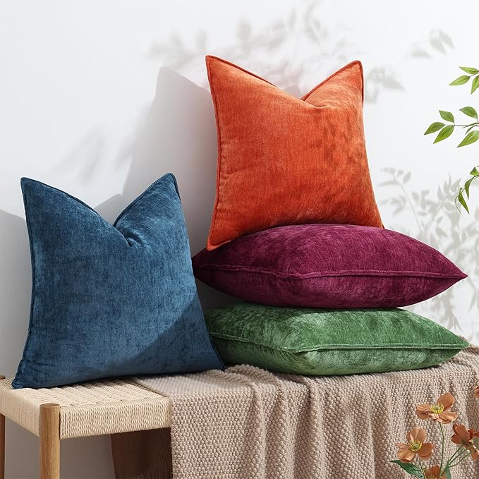 decorUhome Summer Couch Euro Sham Throw Pillow Covers 26x26 Set of 2,