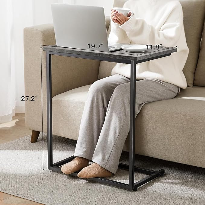 Pipishell C Shaped End Table 27 Inches High, Side Table