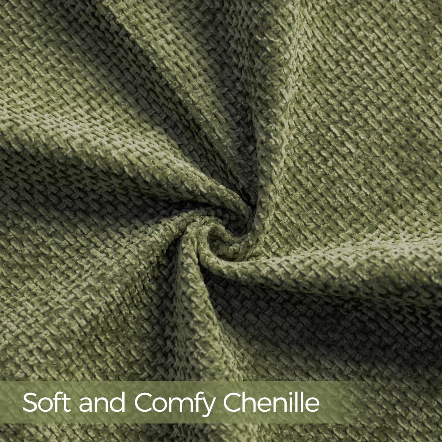 a moment Olive Green Chenille Throw Pillow Covers 18x18 Inch Pack of 2 Modern Decorative Throw Pillow Covers Farmhouse Cross Covers Home Decor for Sofa Bedroom Living Room