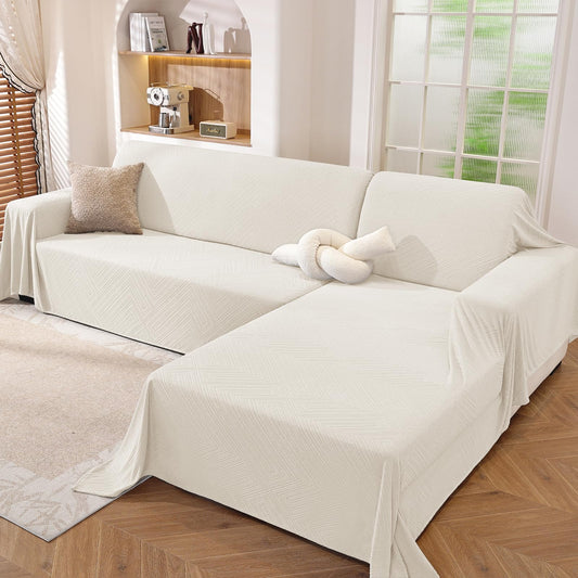 CYCMACO Sectional Couch Covers for Dogs 2 Pieces, Pet Couch Covers for Sectional Sofa, Washable L Shaped Couch Cover, Couch Blanket Furniture Protector (X-Large: 78" x 110" + 78" x 118", Off White)