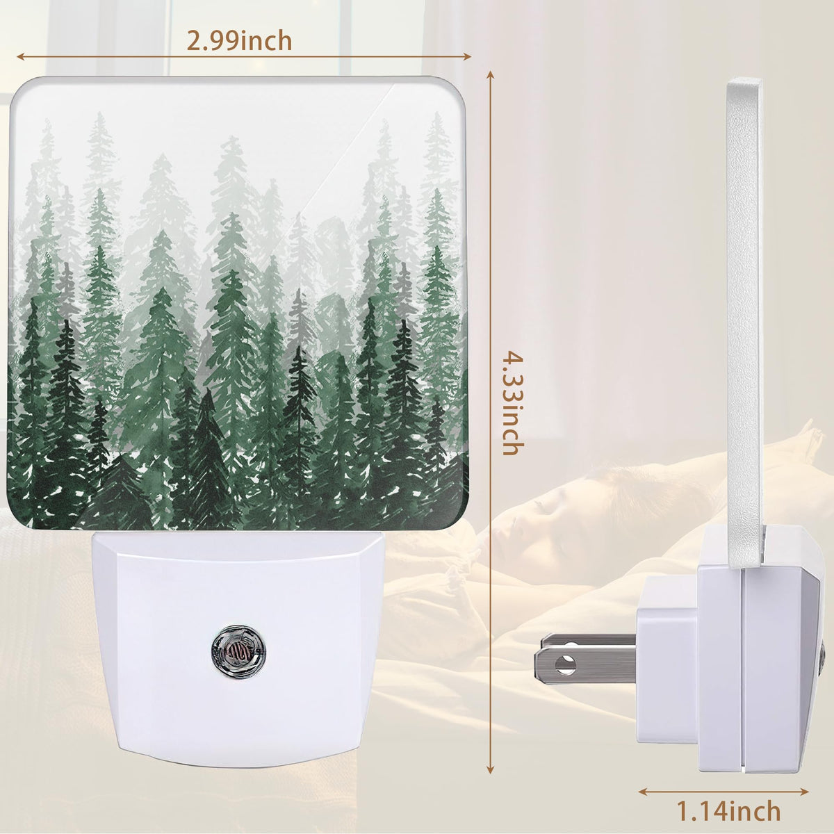 YASHILAIYA Forest Night Light,Christmas Tree Night Lights Plug into Wall Night Lights for Boys Girls Gifts for Stairway Hallway Bedroom 0.5W Nightlight