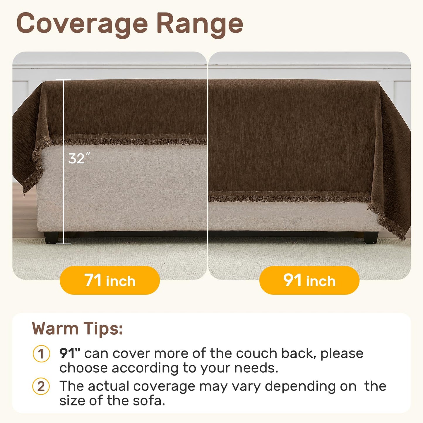 Houmiggle Sectional Couch Covers, 2 Pieces Washable L Shaped Couch Covers Sofa Blanket for Dogs Pet Friendly Sectional Sofa Slipcovers Furniture Covers,71"x118"+91"x134",(XXX-Large,Coffee)