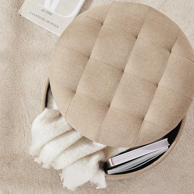 Ornavo Home Round Storage Ottoman