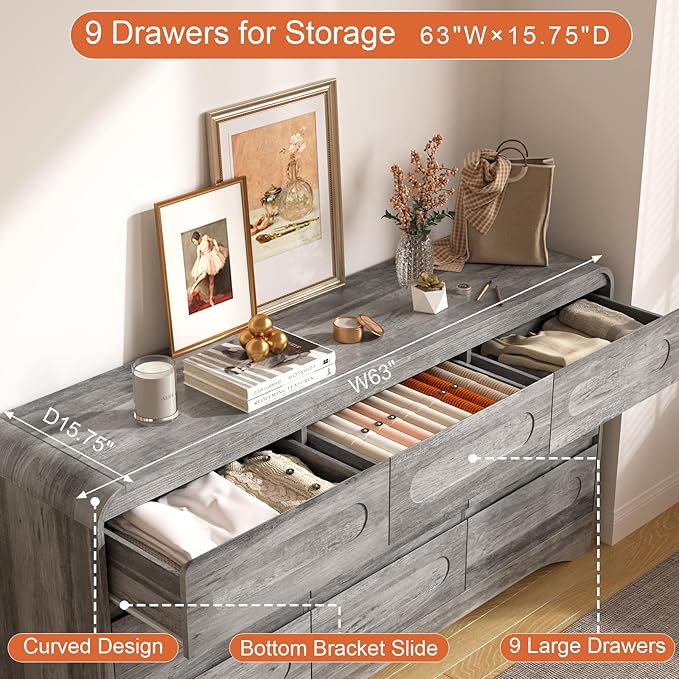 9 Drawer Dresser and Nightstand Sets