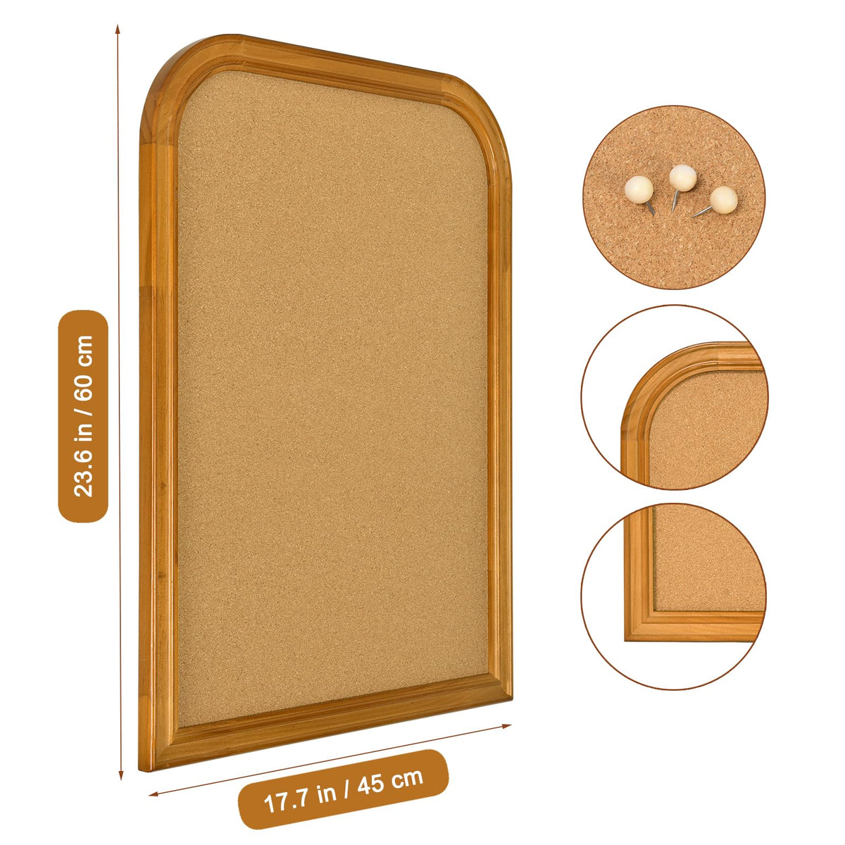 Aitakatta Cork Board for Walls, 23.6x17.7 inches Bulletin Board with Frame, Decorative Hanging Pin Board Vision Board Message Board for Office School Home Decor(2R&2S,4560,1p)
