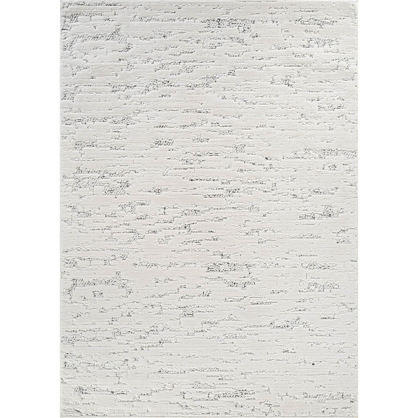 Beverly Rug Micro Loop Area Rug White/Gray 8x10 Abstract Modern Luxury Brushstroke Durable Soft Indoor Rugs for Living Dining Room Office Stain Resistant Non Shedding Casual Indoor Carpet 8 x 10