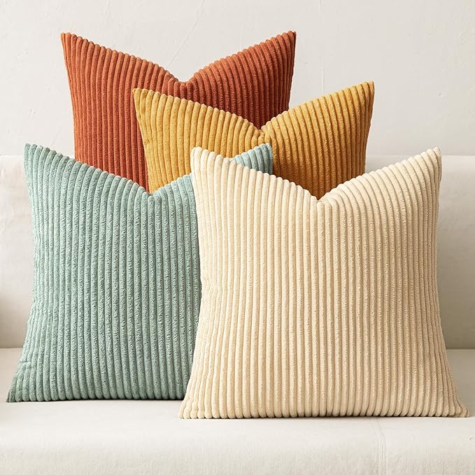 MIULEE Boho Farmhouse Throw Pillow Covers 18x18 Inch Set of 4 Summer Modern