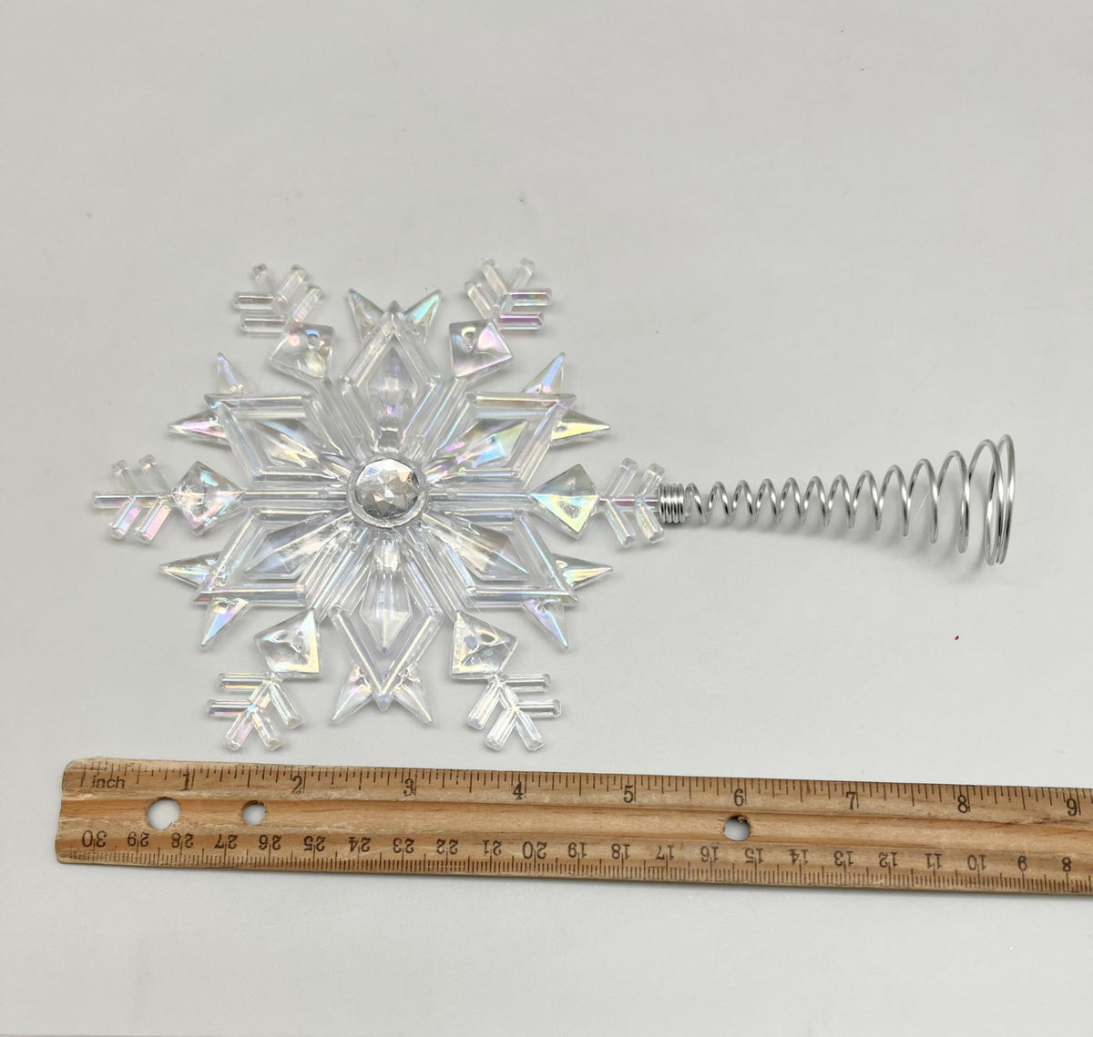 PEPPERLONELY Miniature Glitter Star Tree Topper Christmas Decorations 3.42" H x 2.76" W, White