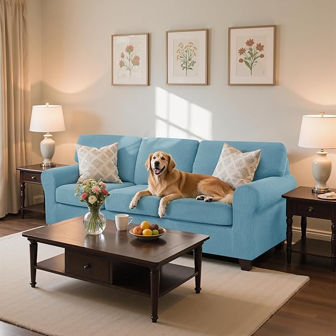 SUBRTEX 7 Pieces Stretch Sofa Slipcover, Couch Cover