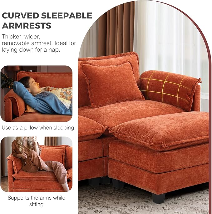ELUCHANG Oversized 79" Modular Sectional Sofa, Comfy Cloud Couch