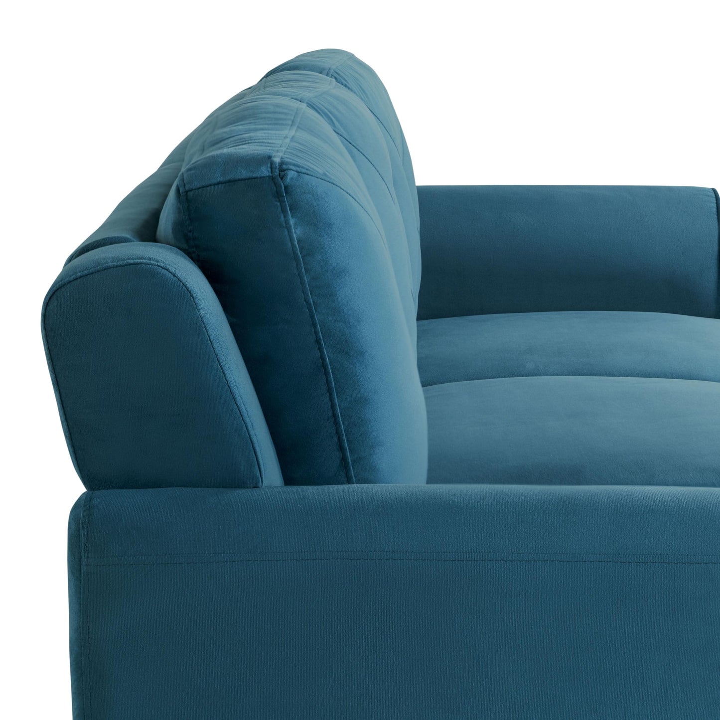 Studio Living Harrington 80.3" Sofa, Transitional Modern, Pocket Coil Comfort, Easy Assembly, Woven Fabric, Blue