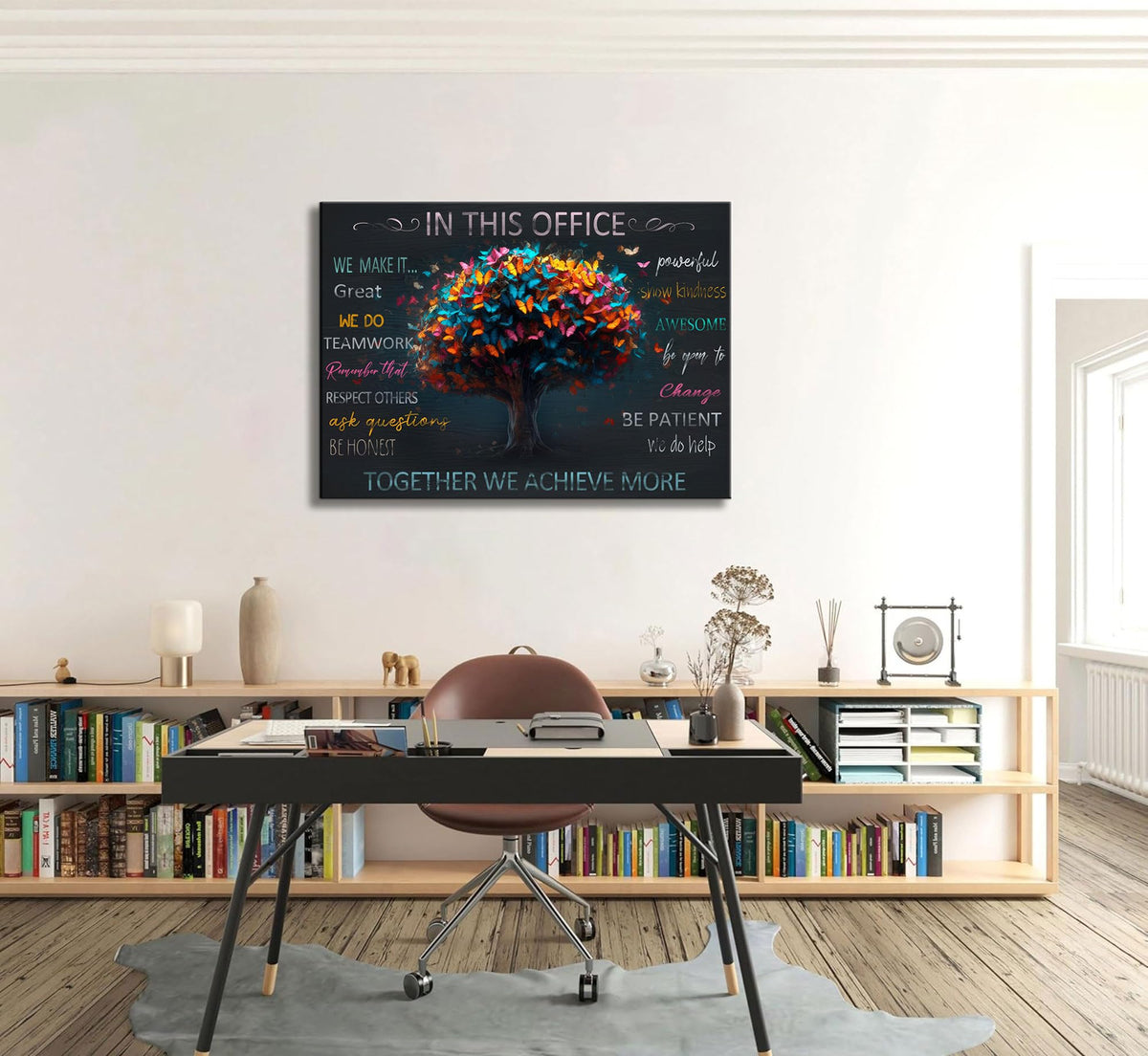 Office Inspirational Quotes Canvas Wall Art Teamwork Positive Energy Picture Wall Decor Team Rules Inspiring Poster Print Painting for Living Room Bedroom Man Cave Decoration Prepare To Hang