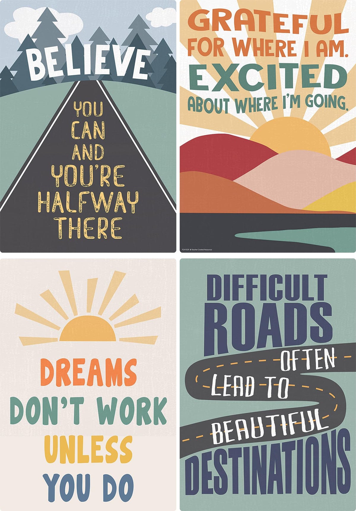 Teacher Created Resources Moving Mountains Road Trip Positive Sayings Educational Poster Pack (TCR9229)