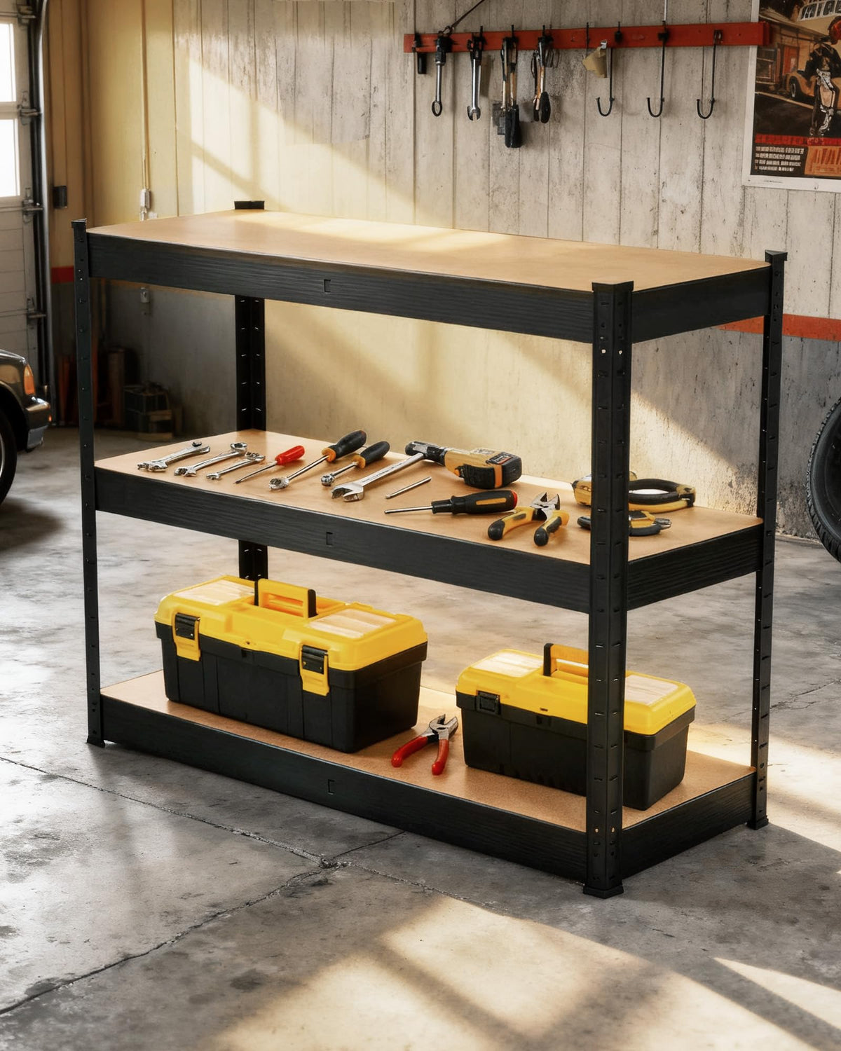 Garage Metal Storage Shelving Units,Heavy Duty Garage Shelving Adjustable Garage Shelves,5-Tier Shelving Units,Loads 2500 LBS,Storage Utility Racks for Warehouse,Pantry, Basement