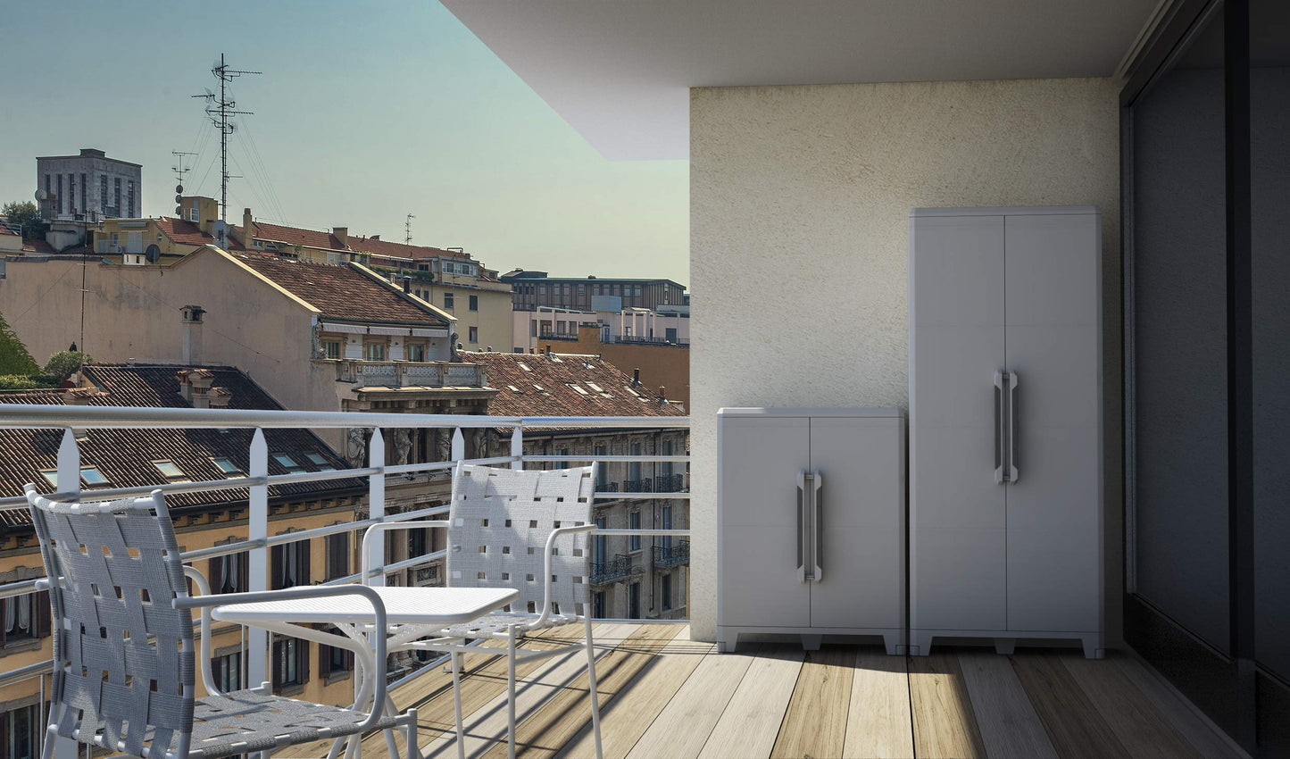 Terry, Transforming Modular 2, Cabinet with a Modern and Linear Design Suitable for Any Environment, (up to 40 kg evenly distributed), Grey, 78 x 43.6 x 101.6 cm