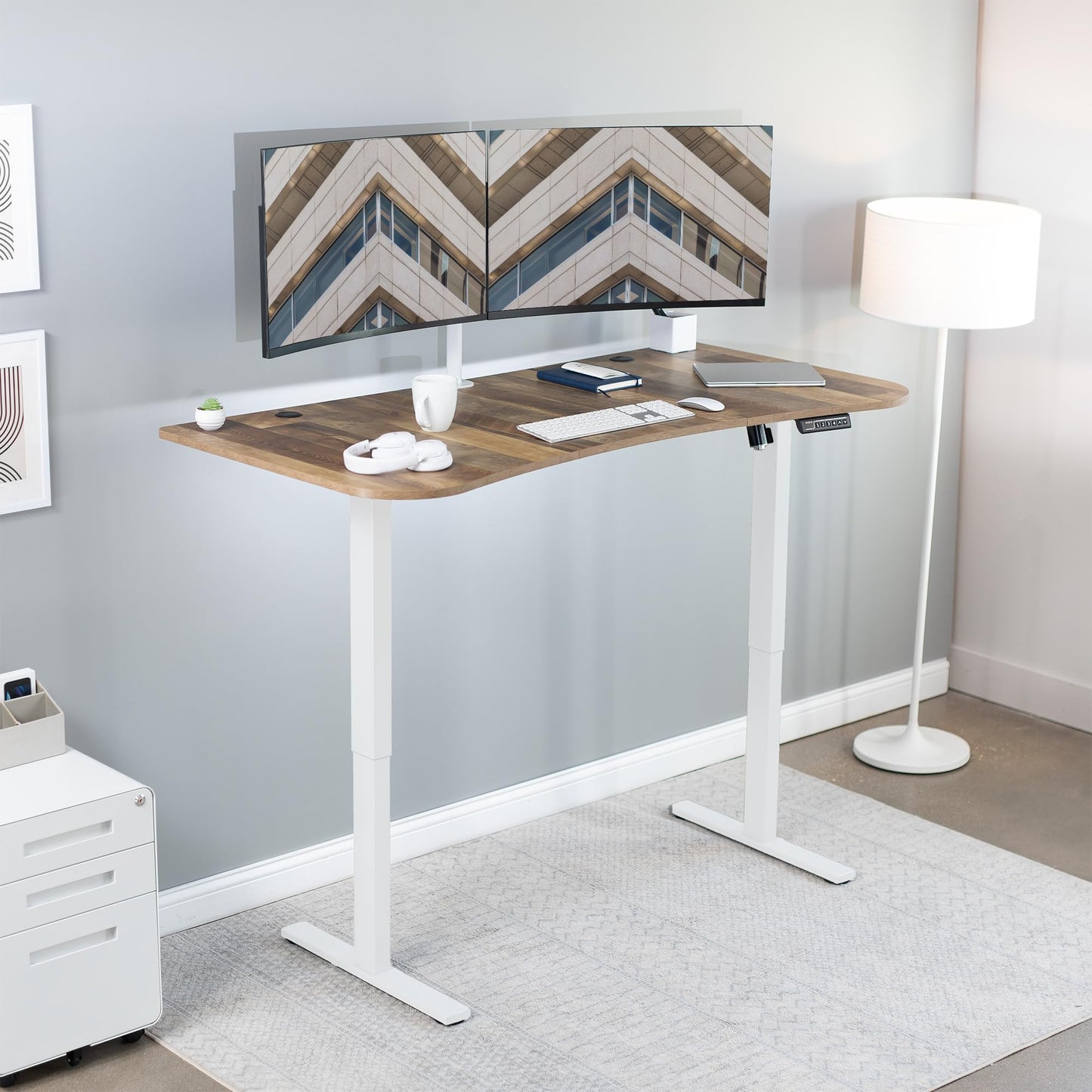 VIVO 63 x 32 inch Universal Table Top for Standard and Sit to Stand Height Adjustable Home and Office Desk Frames, Reclaimed Wood Desktop, DESK-TOP1P