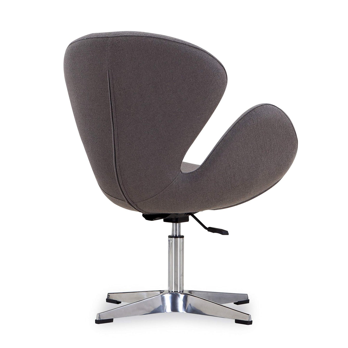 Manhattan Comfort Raspberry Adjustable Swivel Accent Chair with 360° Turn, Polished Chrome Base, Modern Retro Design, Versatile Seat Ideal for Any Room, Set of 2, Grey
