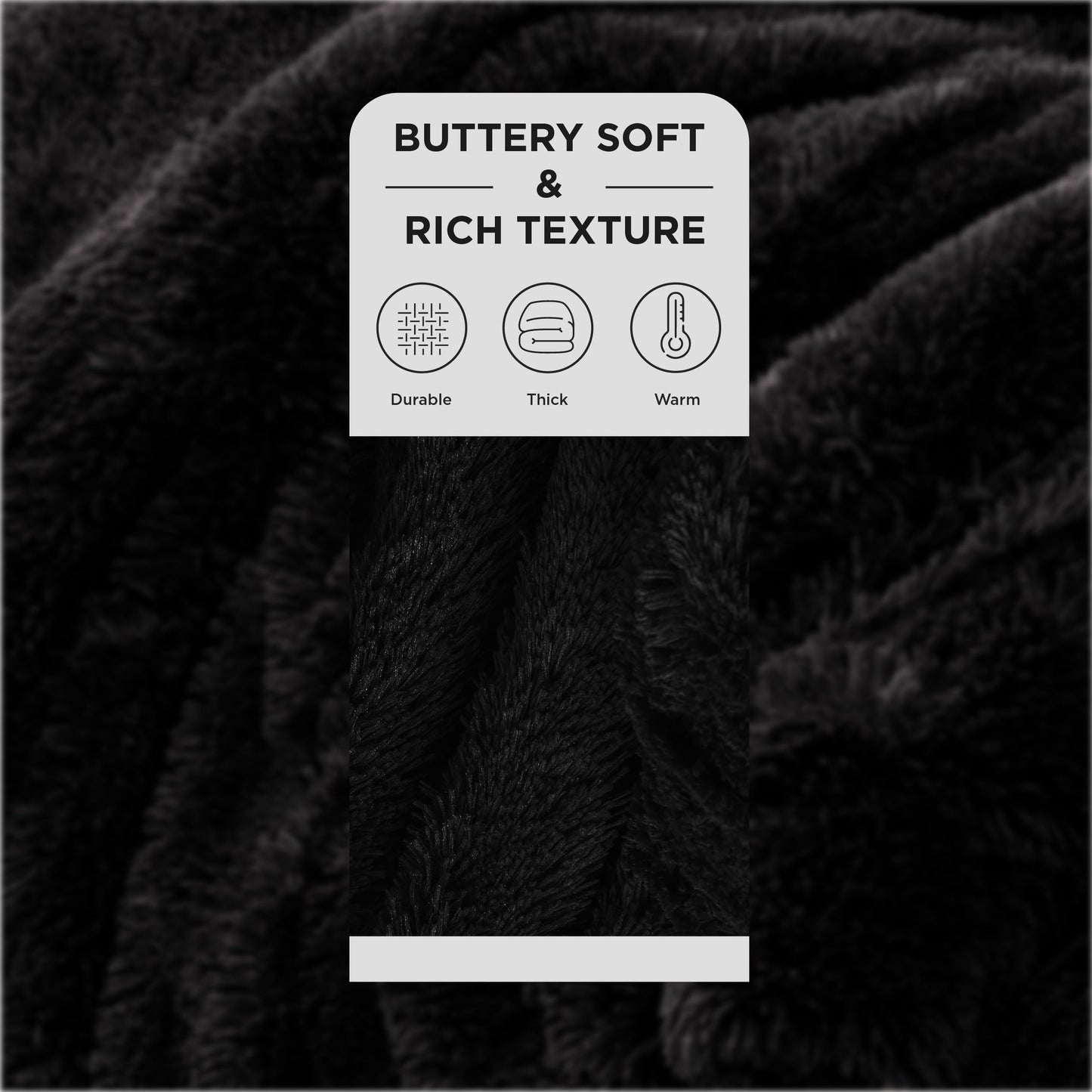 Bedsure GentleSoft Fluffy Black Blankets Queen Size for Bed, Thick Sherpa Faux Fur Fleece Fuzzy Plush Winter Warm Soft Full Queen Blankets, Bedroom Decor Black Gifts Cozy Gifts for Women Men, 90x90