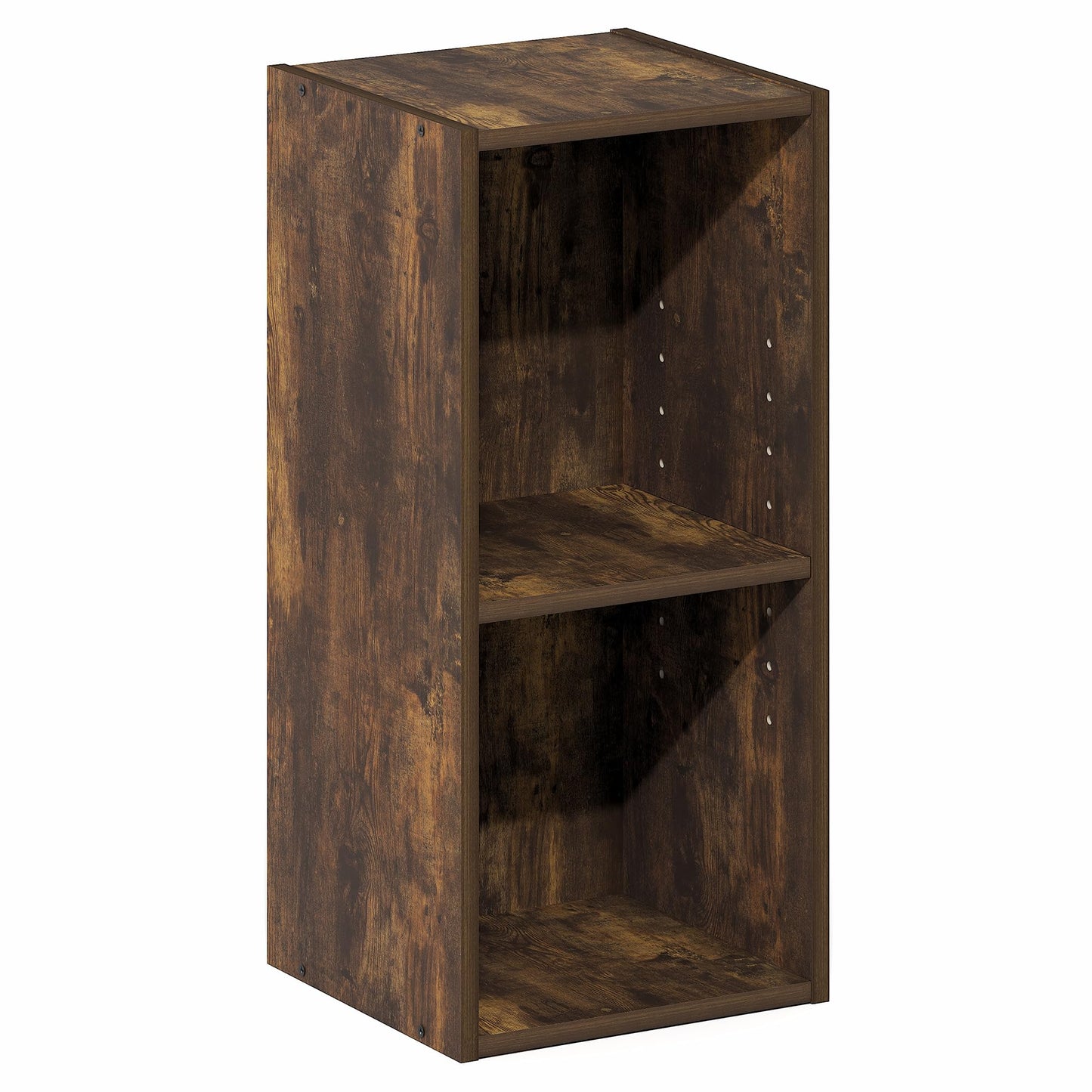 Furinno Fulda Book Shelf, 2-Tier Narrow Bookshelf, Bookcase with 10-in Width Storage Shelf, 9.3 x 9.8 x 21.2, for Living Room, Bedroom, Home Office, Amber Pine