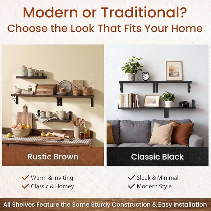 BAYKA Wall Shelves for Bathroom Decor, Floating Wall Shelves for Living Room