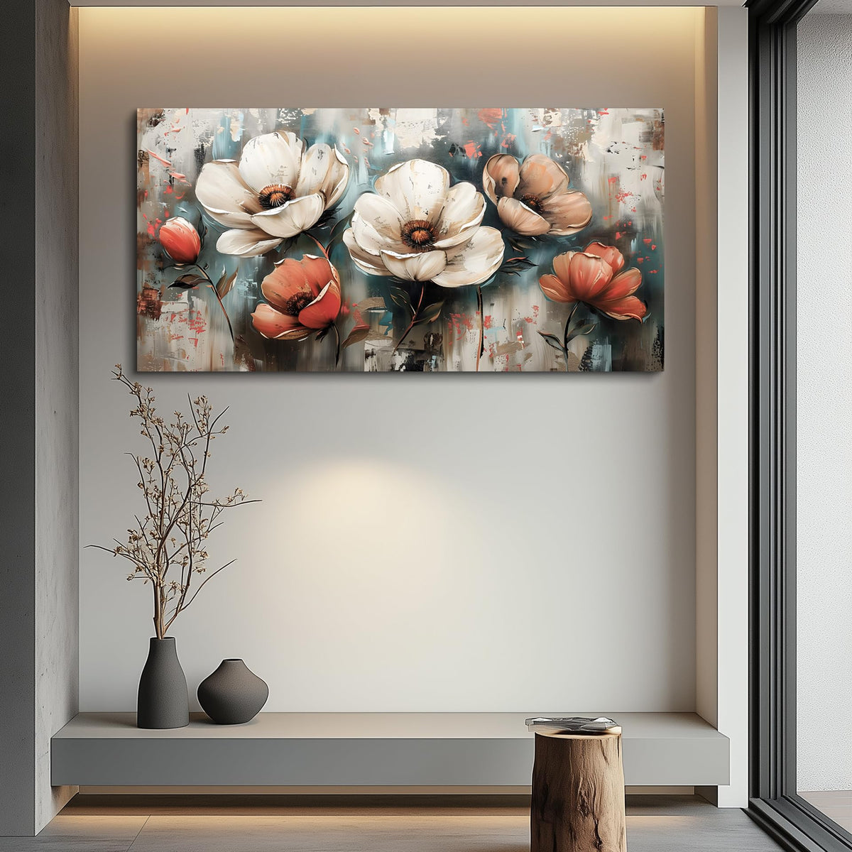 FUHAIHUA Canvas Decor For Living Room Large Wall Art For Office Bedroom Decorations Flowers Landscape Paintings Boho Pictures Artwork Aesthetic Posters Ready To Hang Home Decor 30x60 In