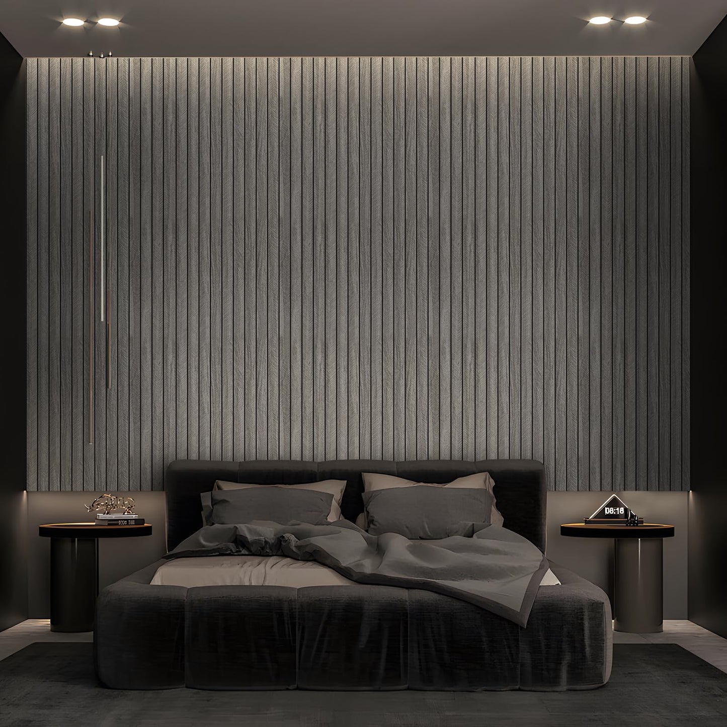 MANONIRIA Peel and Stick Slat Wall Panels 23.62" x 110.24" Self-Adhesive PVC Wood Grain Wallpaper Panel 3D Thick Faux Soundproof Backsplash Accent Wall Tile for Walls Furniture