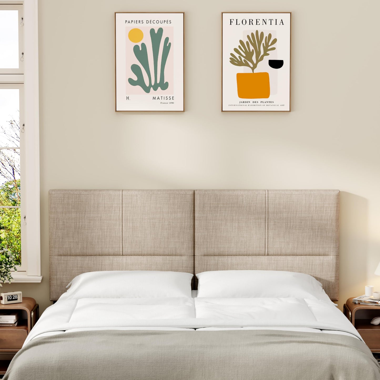 Yongchuang King Size Headboard Only, Modern Linen Upholstered King Bed Headboard with Adjustable Height Oatmeal
