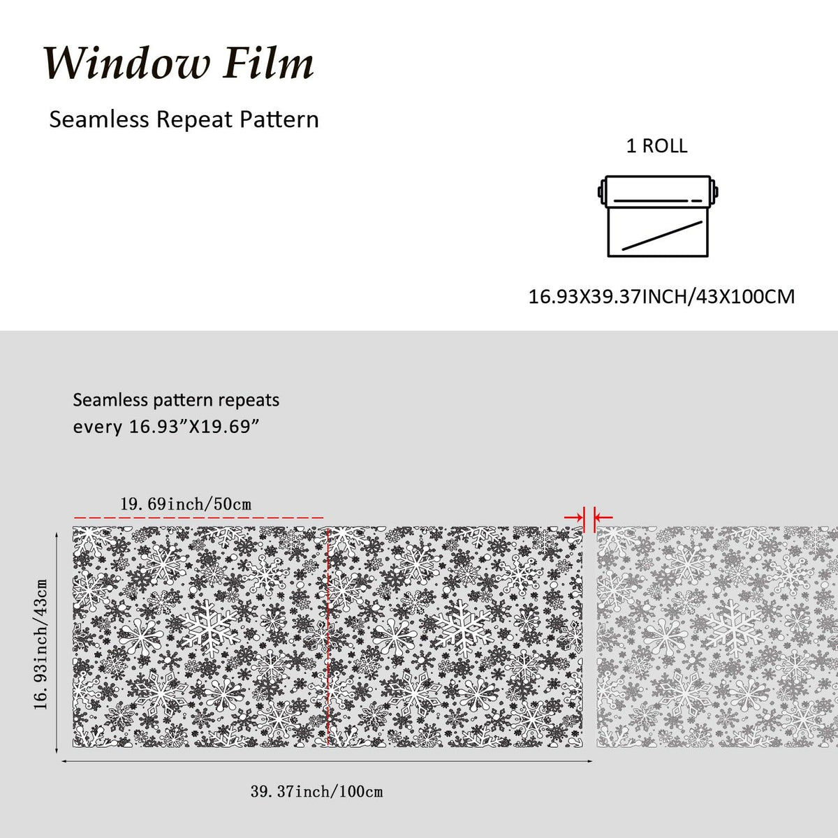 Christmas Stain Glass Window Film Christmas Snowflakes Cling Rainbow Window Film Decorative Window Clings Pure White Frosted Vinyl Static Window Stickers for Holiday Glass Windows Decor 16.9 * 39.3in