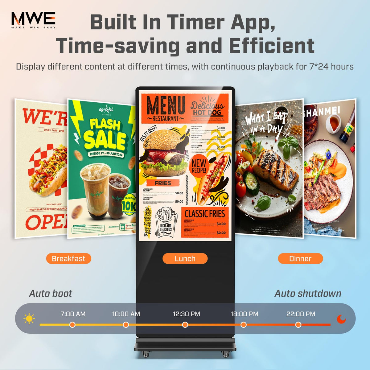 QIXZOCV MWE 49 Inch Indoor Digital Signage Touchscreen Kiosk Floor Standing Advertising Display LCD Totem Interactive Display Poster Android System with Auto Media Player
